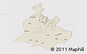 Shaded Relief Panoramic Map of Sabarkantha (Himatnagar), cropped outside