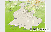 Shaded Relief Panoramic Map of Sabarkantha (Himatnagar), physical outside