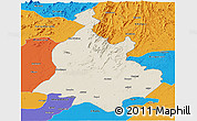 Shaded Relief Panoramic Map of Sabarkantha (Himatnagar), political outside