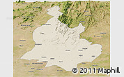 Shaded Relief Panoramic Map of Sabarkantha (Himatnagar), satellite outside
