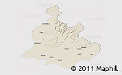 Shaded Relief Panoramic Map of Sabarkantha (Himatnagar), single color outside