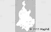 Gray Simple Map of Sabarkantha (Himatnagar), single color outside