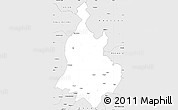 Silver Style Simple Map of Sabarkantha (Himatnagar)