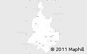Silver Style Simple Map of Sabarkantha (Himatnagar), single color outside