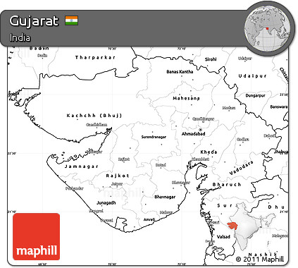Gujarat Blank Map Pdf Free Blank Simple Map Of Gujarat
