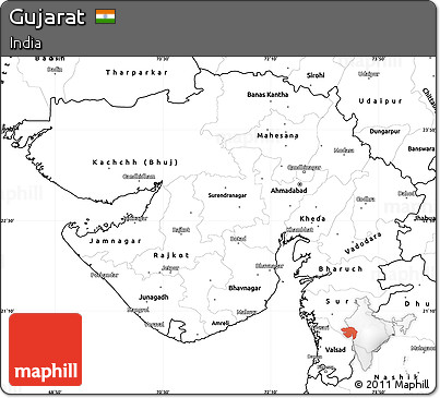 Free Blank Simple Map Of Gujarat Free Blank Simple Map Of Gujarat