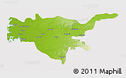 Physical 3D Map of Surat, cropped outside