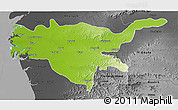 Physical 3D Map of Surat, darken, desaturated