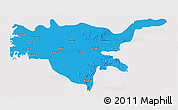 Political 3D Map of Surat, cropped outside