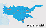 Political 3D Map of Surat, single color outside