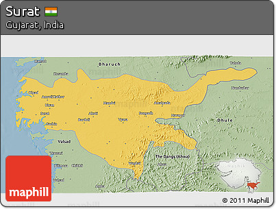 Savanna Style 3D Map of Surat