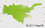 Physical Map of Surat, cropped outside