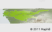 Physical Panoramic Map of Surat, semi-desaturated