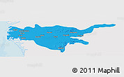 Political Panoramic Map of Surat, single color outside