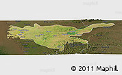 Satellite Panoramic Map of Surat, darken