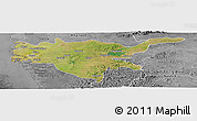 Satellite Panoramic Map of Surat, desaturated