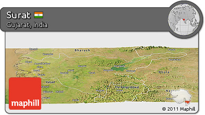 Satellite Panoramic Map of Surat