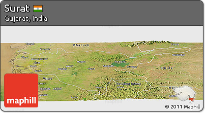 Satellite Panoramic Map of Surat