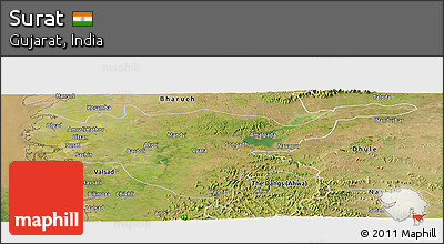 Satellite Panoramic Map of Surat