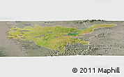 Satellite Panoramic Map of Surat, semi-desaturated