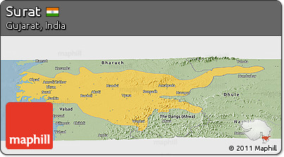 Savanna Style Panoramic Map of Surat