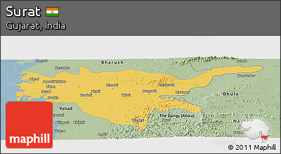 Savanna Style Panoramic Map of Surat