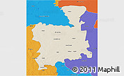 Shaded Relief 3D Map of Surendranagar, political outside