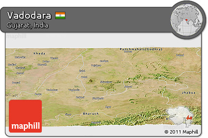Satellite Panoramic Map of Vadodara