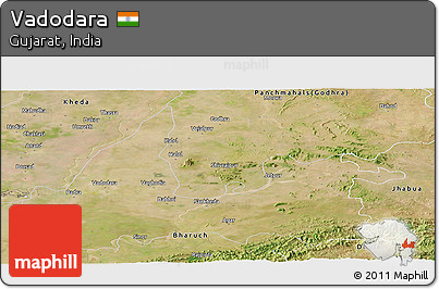 Satellite Panoramic Map of Vadodara