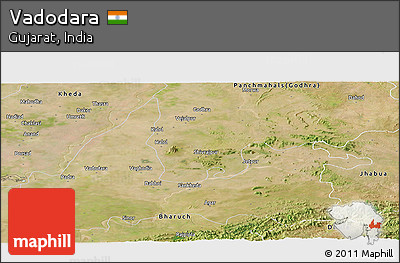 Satellite Panoramic Map of Vadodara
