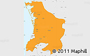 Political Simple Map of Valsad, single color outside, borders and labels