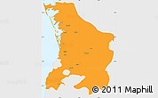 Political Simple Map of Valsad, single color outside