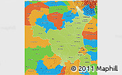 Physical 3D Map of Haryana, political outside
