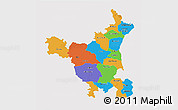 Political 3D Map of Haryana, cropped outside