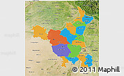 Political 3D Map of Haryana, satellite outside