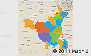 Political 3D Map of Haryana, shaded relief outside