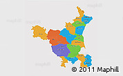 Political 3D Map of Haryana, single color outside