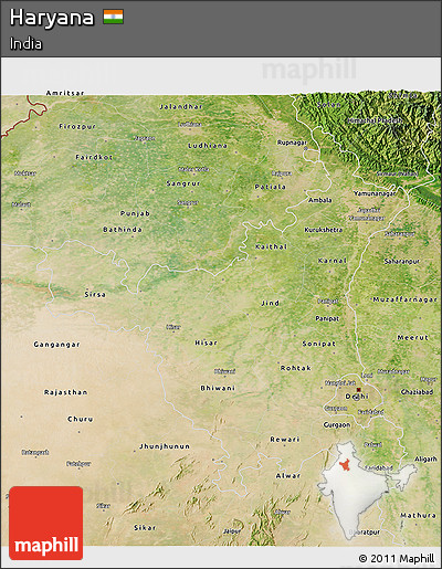 Satellite 3D Map of Haryana