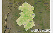Satellite 3D Map of Faridabad, darken
