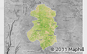 Satellite 3D Map of Faridabad, desaturated