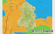 Satellite 3D Map of Faridabad, political outside