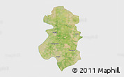 Satellite 3D Map of Faridabad, single color outside