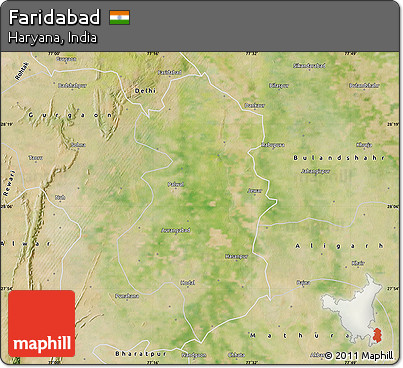 Satellite Map of Faridabad