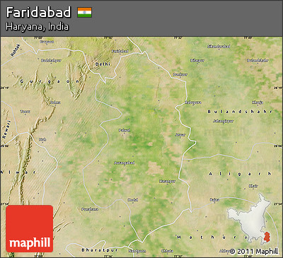 Satellite Map of Faridabad