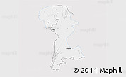 Silver Style 3D Map of Gurgaon, single color outside