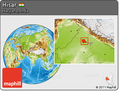 Physical Location Map of Hisar