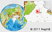 Physical Location Map of Hisar, highlighted country