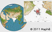 Satellite Location Map of Jind, highlighted country, highlighted parent region