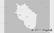 Gray 3D Map of Kaithal, single color outside