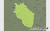 Physical 3D Map of Kaithal, darken, semi-desaturated